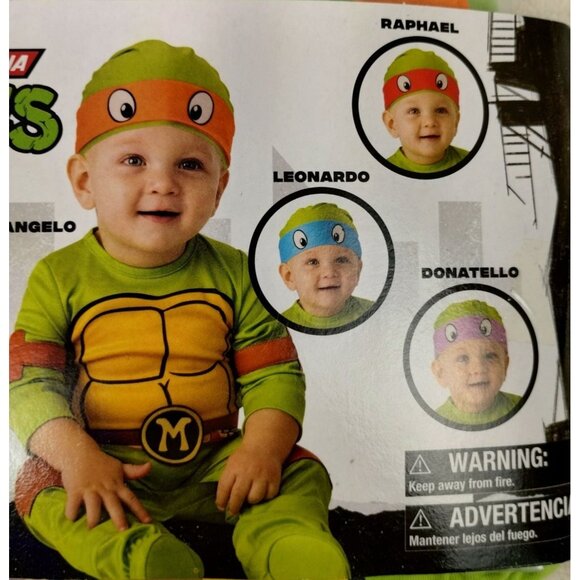 Baby 6 to 12 Months Teenage Mutant Ninja Turtles 12-Piece Halloween Costume Set - Picture 1 of 6
